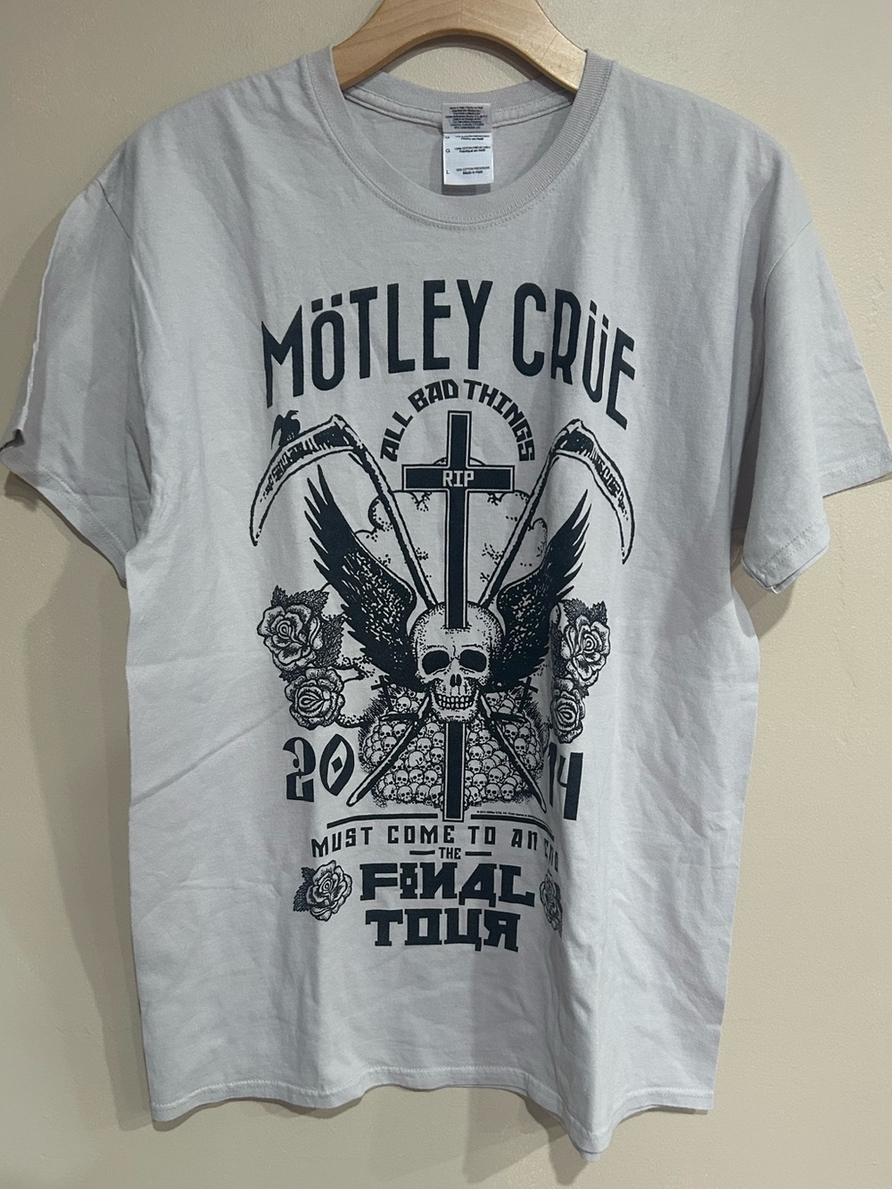 Motley Crue 2014 All Bad Things Must Come To A End Final Tour Band ShortSleeve L